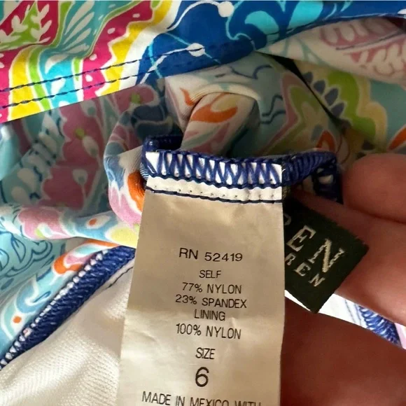 Lauren Ralph Lauren Paisley Halter Tankini Top - Picture 4 of 4